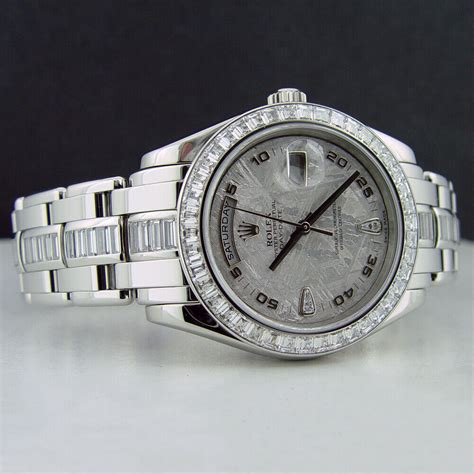 rolex platinum pearlmaster 18956|rolex diamond wrist watch.